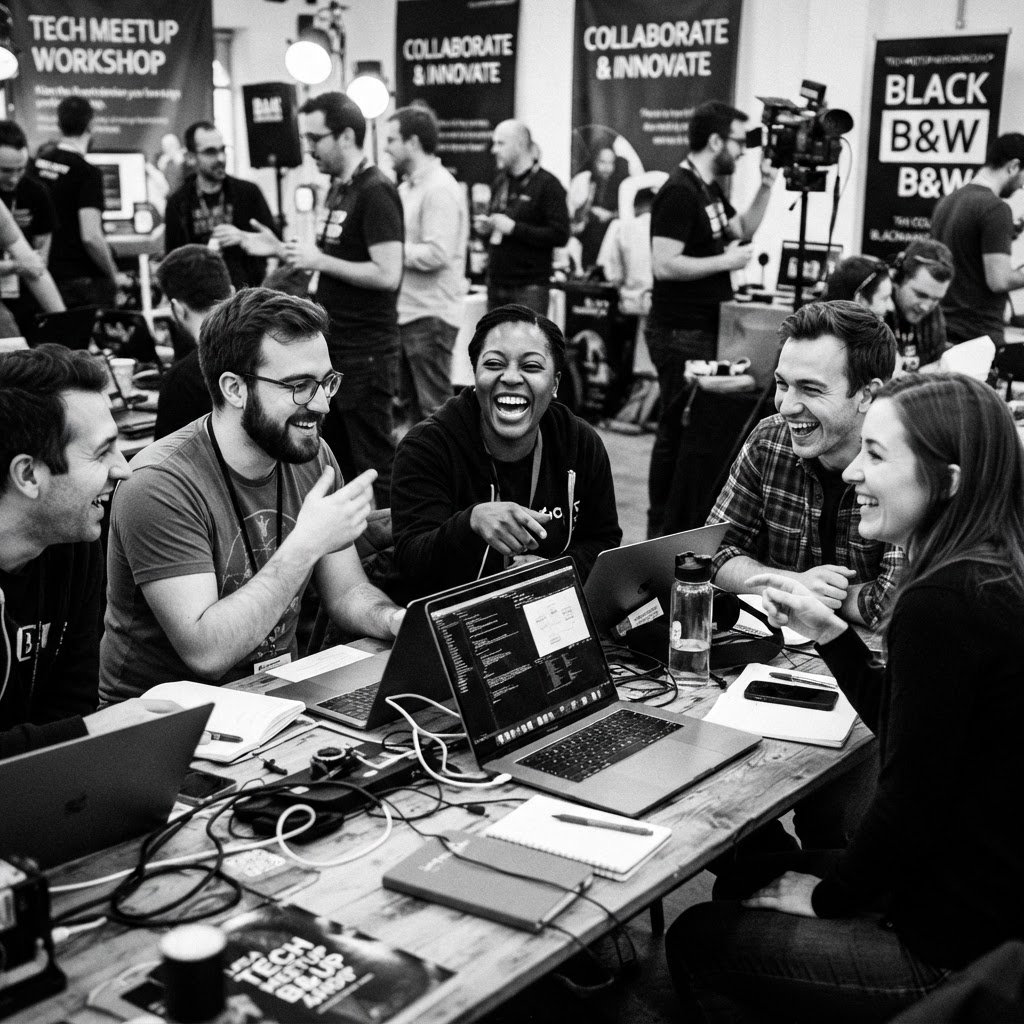 Professionals collaborating at a workshop
