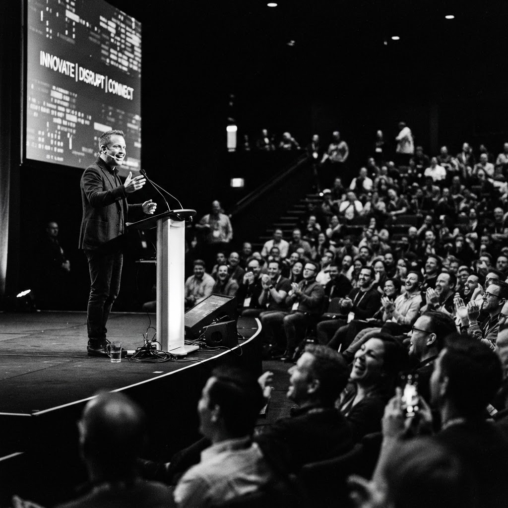 A speaker presenting